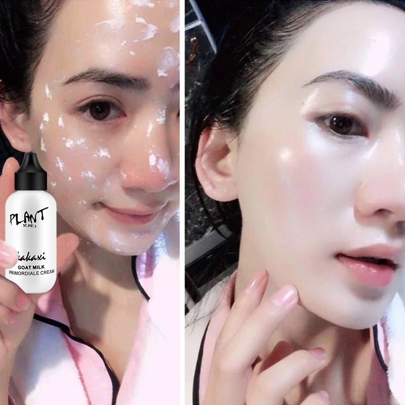 Crema de base de leche de cabra Crema para la cara perezosa Revitalizante Cobertura total Impermeable Duradera Ilumina la cubierta Círculos oscuros TSLM1