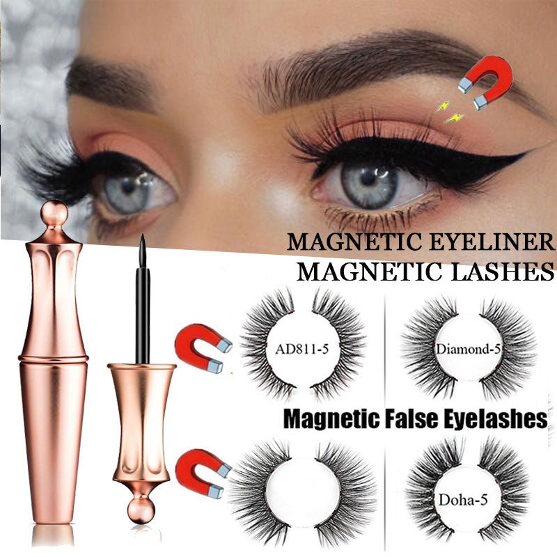 Imán Magnético Pestañas postizas Delineador de ojos Visón Pestañas postizas Extensión de pestañas Impermeable Delineador líquido Herramientas de maquillaje de ojos Cosmético