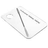 Paleta de maquillaje Placas de estampado de uñas de acrílico transparente Mezcla de gel polaco Espátula Fundación Sombra de ojos Varilla de acero inoxidable Manicura