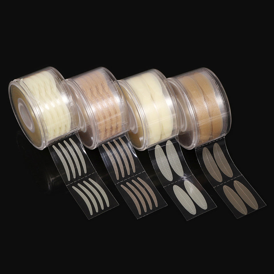 600pcs S / L Cinta adhesiva para párpados Invisible Doble doble pasta para párpados Rayas beige claro Cinta adhesiva natural autoadhesiva Herramientas de maquillaje