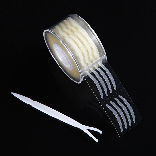 600pcs S / L Cinta adhesiva para párpados Invisible Doble doble pasta para párpados Rayas beige claro Cinta adhesiva natural autoadhesiva Herramientas de maquillaje