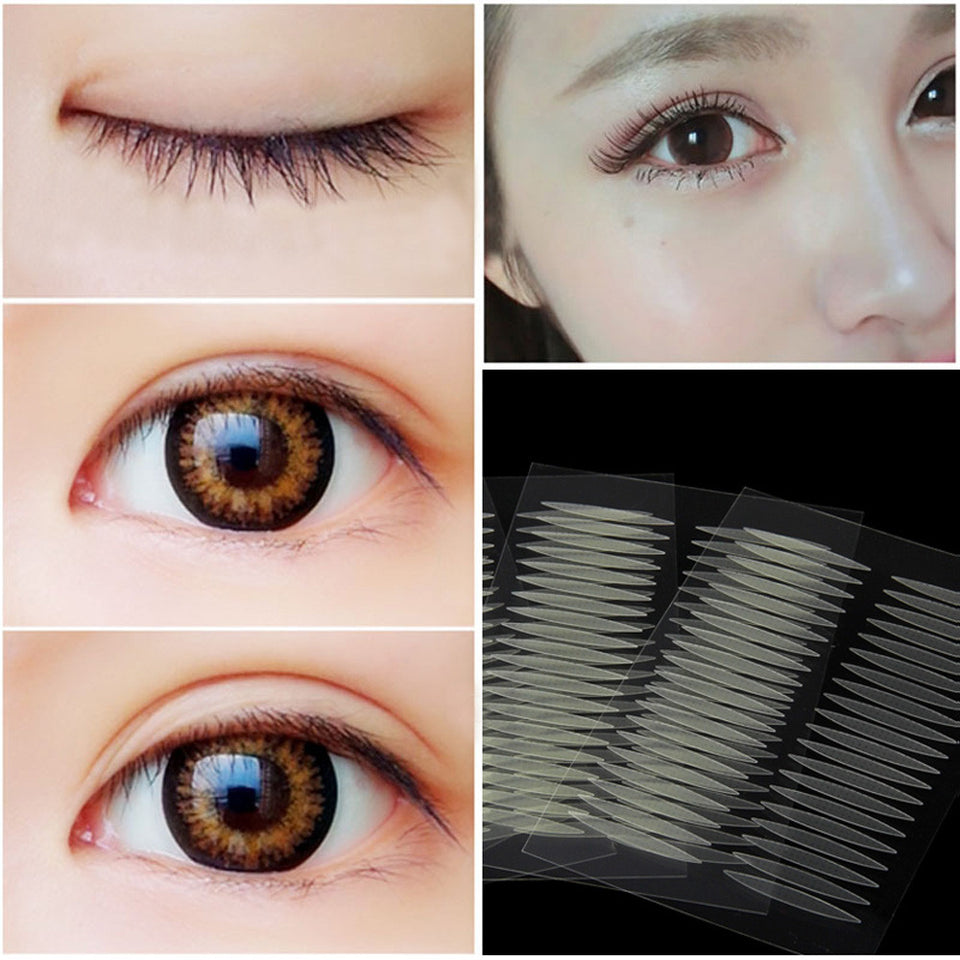 200 pares de párpados en forma de oliva en forma de pasta invisible doble pliegue párpado sombra cinta adhesiva herramienta de belleza 2.5 * 0.3 cm