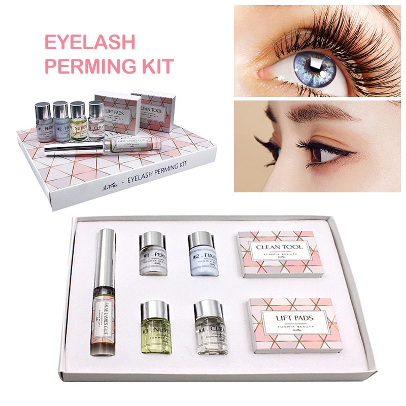 Funmix Eye Lashes Cilia Lifting Extension Perm Set Mini Kit de permanente de pestañas con varillas Pegamento Herramientas de maquillaje TSLM2